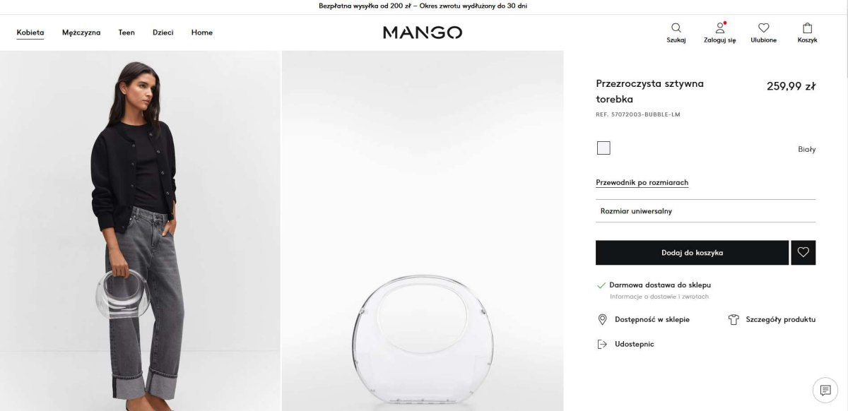 przezroczysta torebka